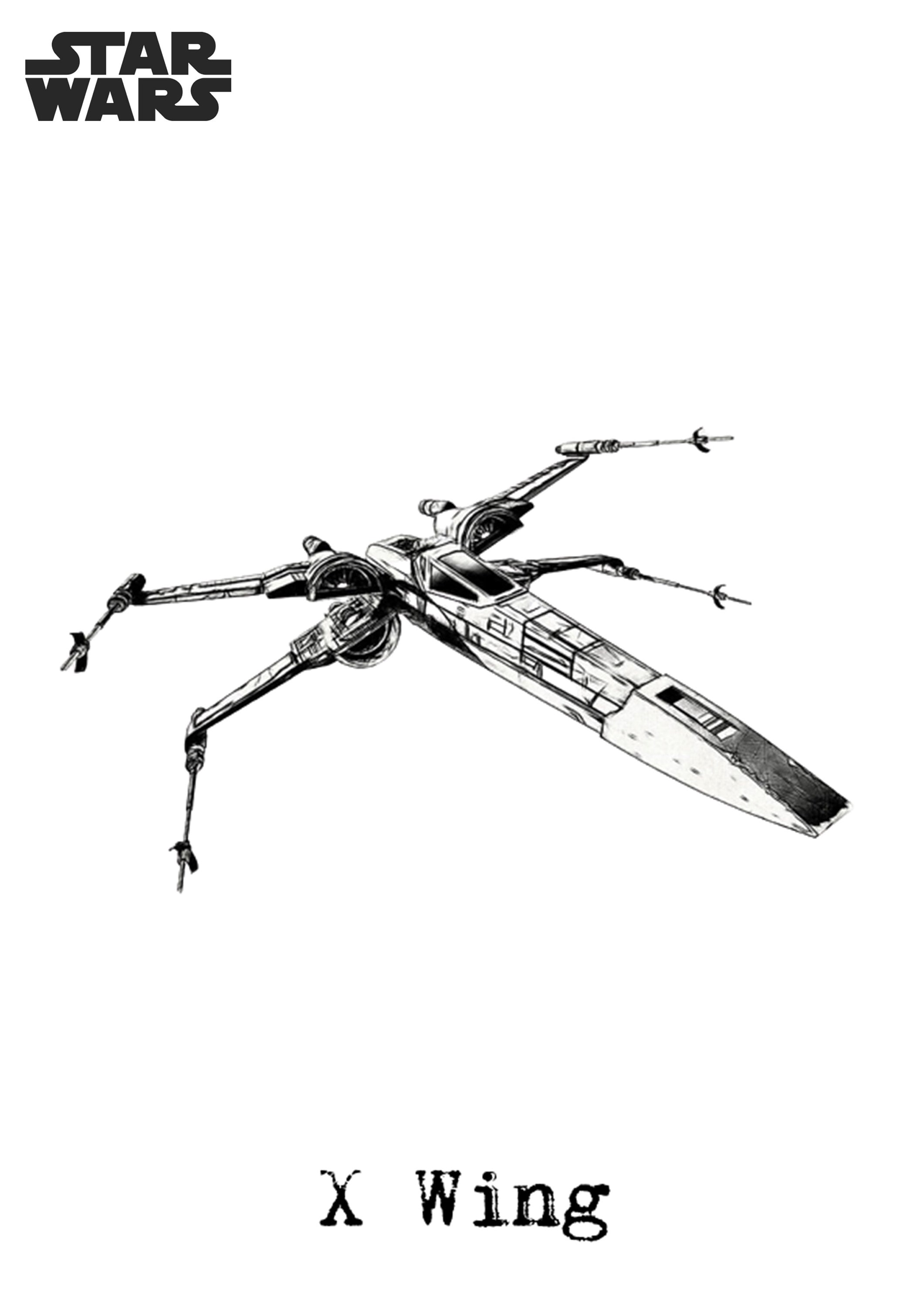 Star Wars Ships Drawing Set of 4 Prints I Star Wars Prints I - Etsy