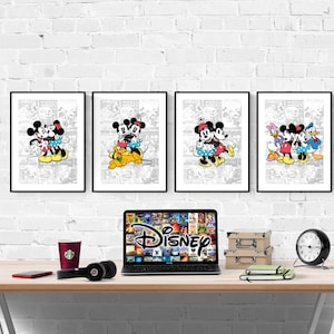 Disney Micky Maus und seine Freunde Film Set Mit 4 Prints I Disney Prints I Disney Schlafzimmer I Disney Prints I Disneyparks I Kinder-Schlafzimmer I Kinderzimmer