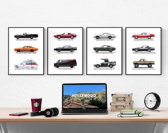 Legendary Film and TV Cars Poster A3 - Etsy