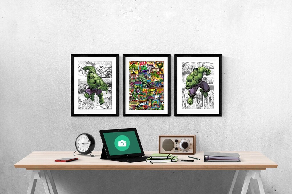 Quadro Su Tela Marvel Comics Hulk Atomic Collage – 40x40 Cm, Multicolore, Licenza Ufficiale