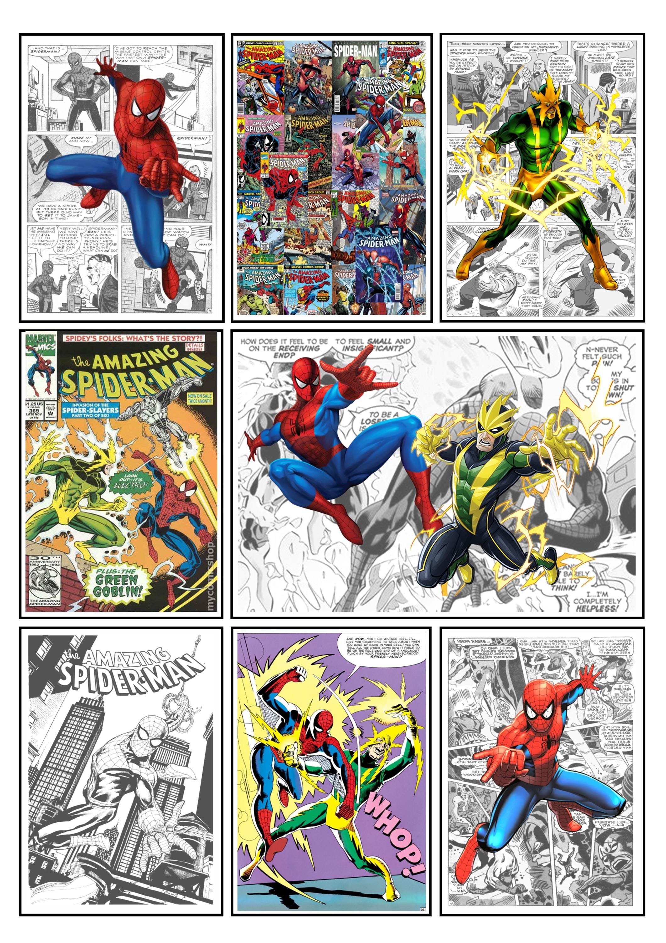 Marvel Spiderman Superhero Comic Strip Set of 4 Prints I Avengers I ...