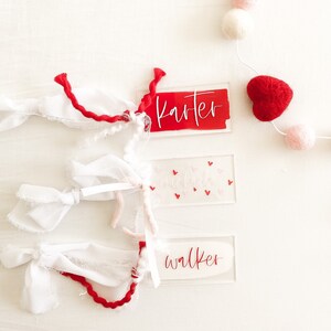 Hand lettered tags,Custom acrylic Gift Tags, Valentine Gift Tag, basket Tag, Personalized gift Tag, Gift Label, Valentine name tag