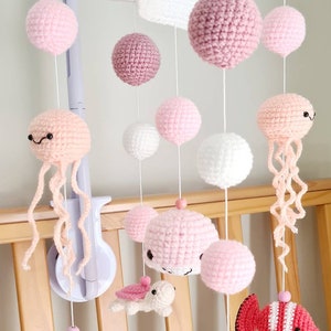 Ocean baby mobile nursery decor/Under the sea girl baby mobile