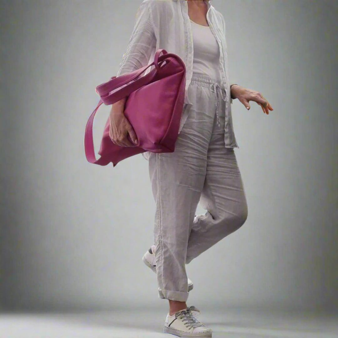 【EMIS】CORDUROY DAILY LONG HOBO BAG-PINK EMIS CORDUROY DAILY LONG HOBO BAG