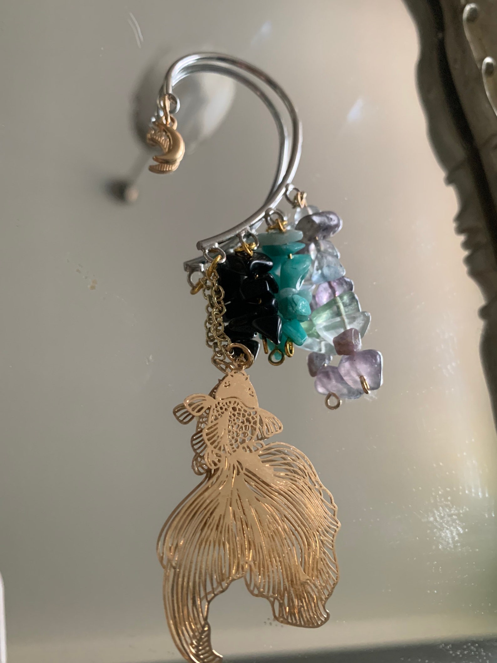Koi Fish Crystal Ear Cuff Etsy