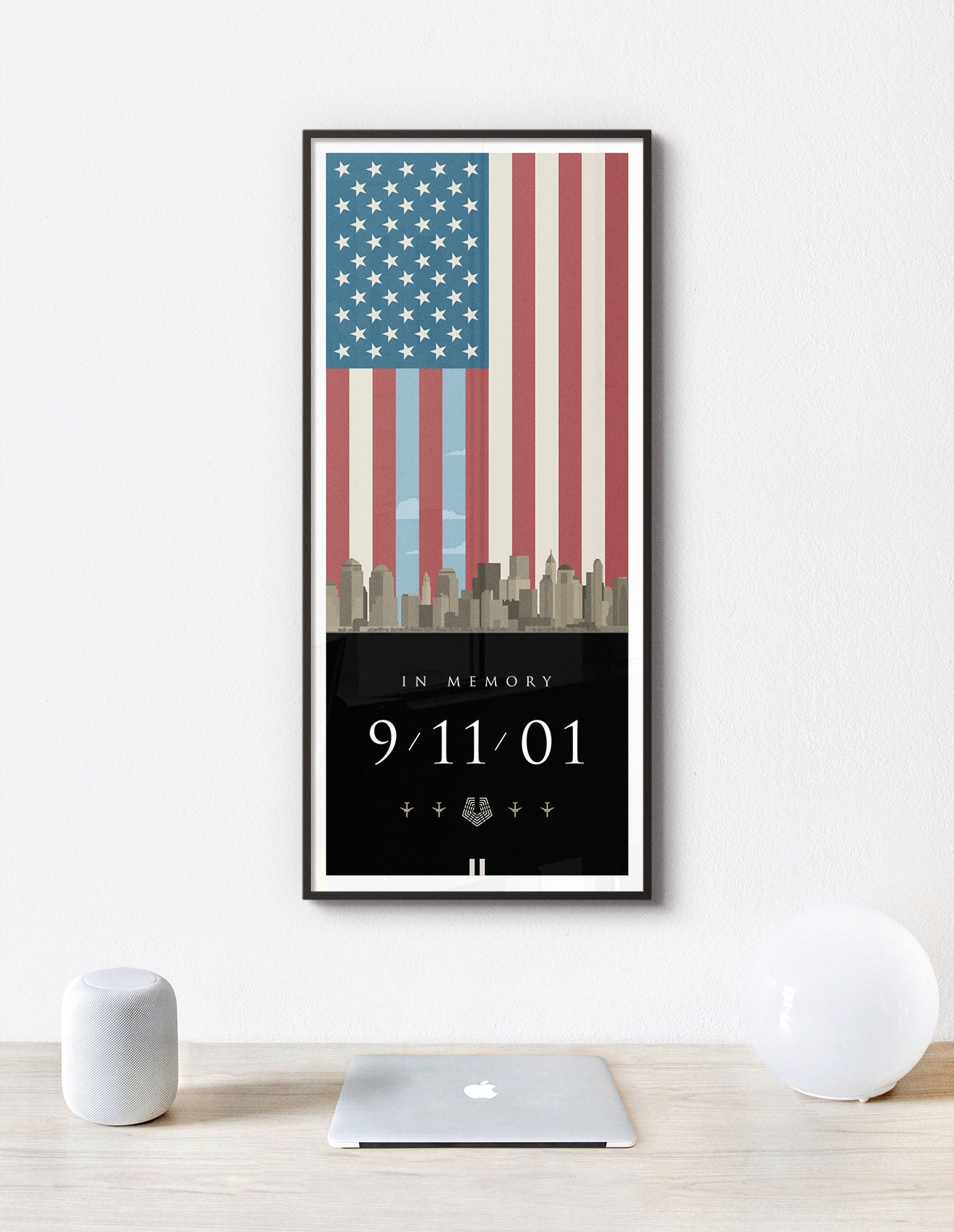 9/11 Memorial Poster, Lithographic Print, Police Officers, Firefighters ...