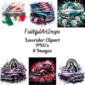 Lowriders, Lowrider-auto's, klassieke auto's, clipart, png-bestand, digitale download