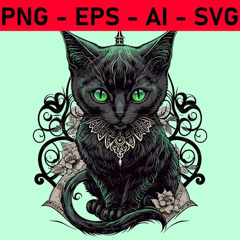 Mystic Cat Digital Vector Design for T-shirt|hoodie
