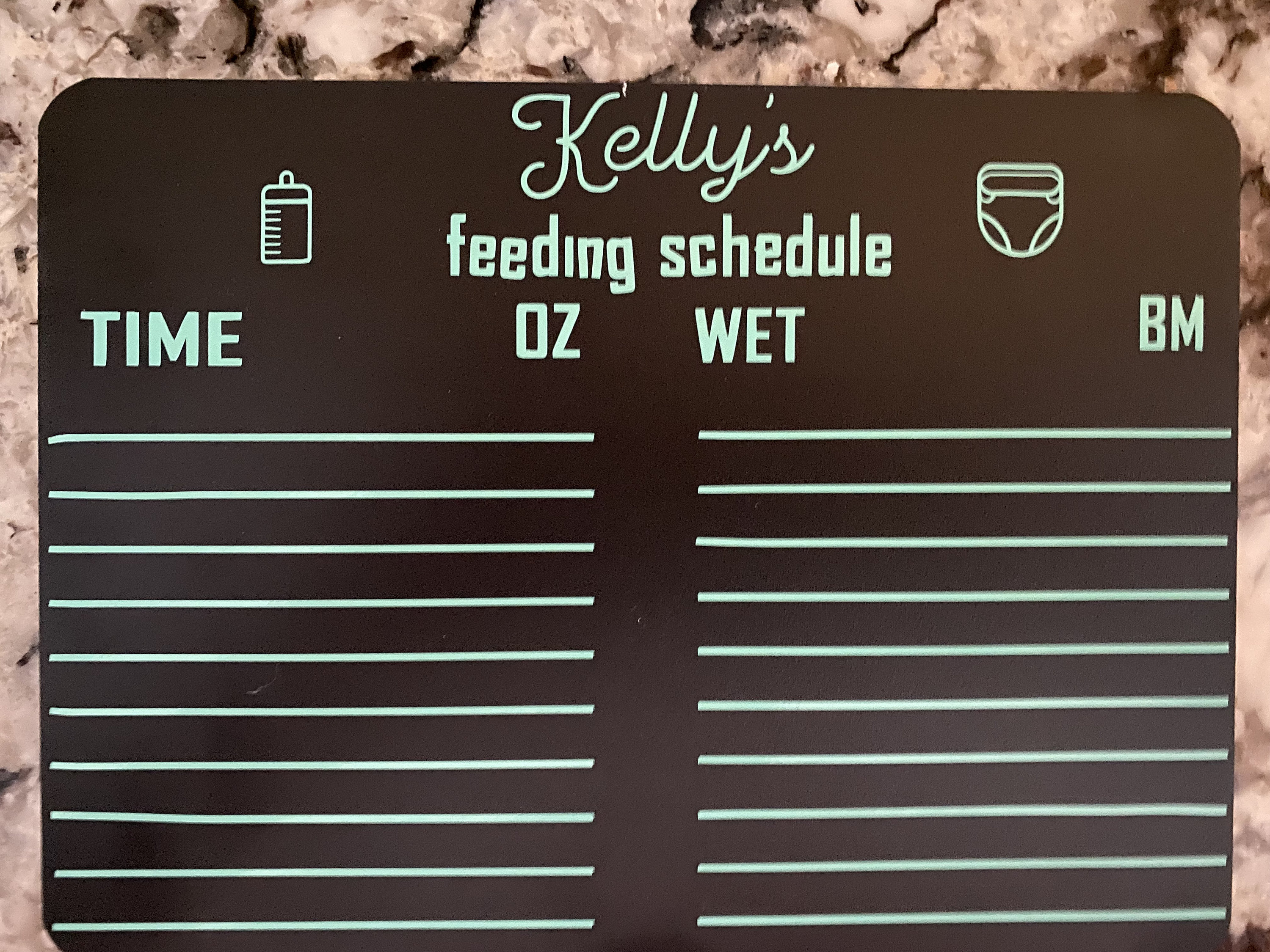 Reusable Chalk Board Feeding Schedule Dry Erase Board Etsy
