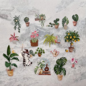 Original Design - 4~6 pcs high resolution Plant Stickers, Laptop Stickers, Flower Stickers, Weatherproof Stickers