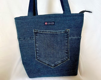 Jean Denim Scrappy Bag Upcycled With Lee Jeans and Other - Etsy