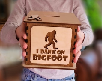 Personalized Bigfoot Piggy Bank is a Great Sasquatch Gift for any Bigfoot Believer