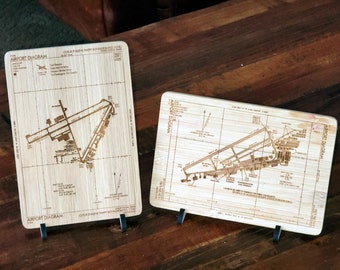 Airport Diagram Cheese Board | Custom Engraved Charcuterie Board | Aviation Gift | Gift for Pilots & Air Traffic Controllers