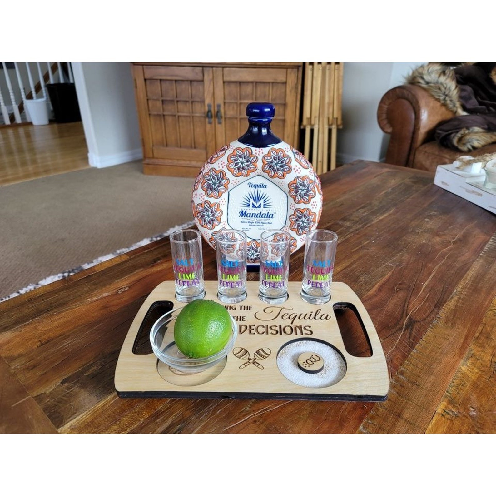 Tequila Shot Board Tequila Gift Custom Tequila Shot Flight Etsy
