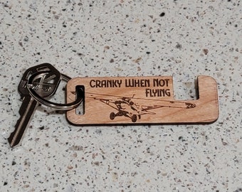 Custom Engraved Pilot Keyrings - Gift for Pilot - Airplane Gift - Keyring phone holder