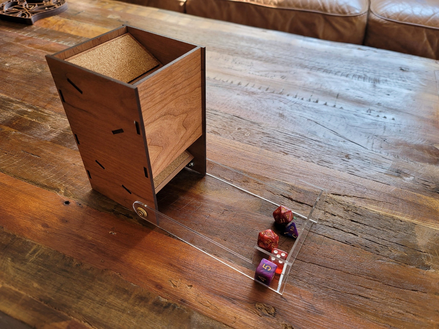 Cherry Wood Dice Tower Dnd Dice Tower Folding Dice Tower Etsy