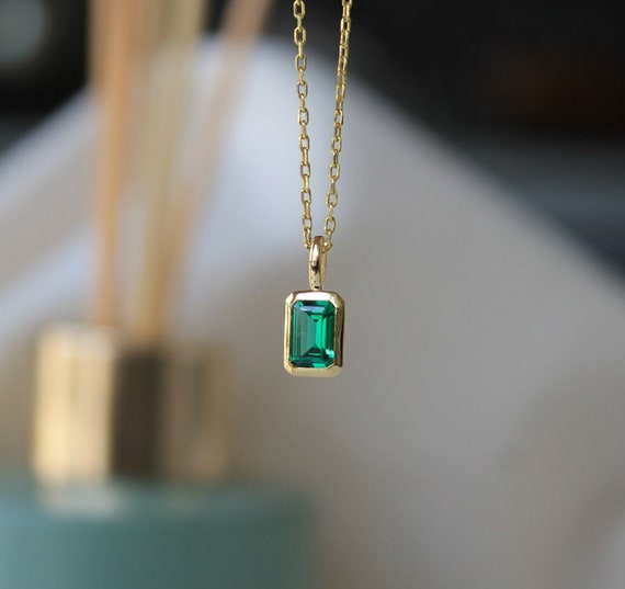 Emerald Necklace Tiny Emerald Necklace 