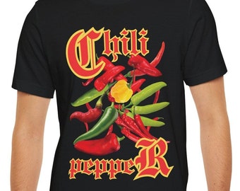 Bootleg Chili Pepper Shirt, Unisex Jersey Short Sleeve Tee,jalapeno,habanero,bird's eye chili,chipotle,scorpion,Carolina reaper,ghost pepper