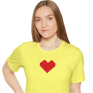 Medium Pixel HEART Unisex Jersey Short Sleeve Tee/shirt/tshirt hp,videogame life,health bar,gamer,pixel sprite