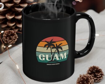 GUAM 11oz schwarze Tasse guahan,insel,chamorro,chamoru,marianas,pazifischer Inselbewohner