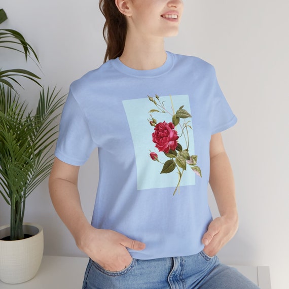 ROSE Unisex Jersey Short Sleeve Tee shirt tshirt Rose Bud flower