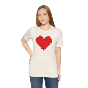 Large Pixel HEART Unisex Jersey Short Sleeve Tee/shirt/tshirt hp,videogame,gamer,extra life,pixel sprite,love