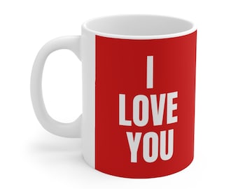 Te amo / te amo más Taza 11 oz boda, aniversario, día de San Valentín