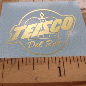 Teisco Del Ray jaren 60 gitaar waterglijbaan sticker, metallic inkt gitaar sticker, premium kwaliteit gitaar sticker, restauratiegraad, glijbaan sticker
