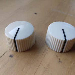 Two (2) Vintage Style Cream Cupcake Knobs for Guitar or Amplifier