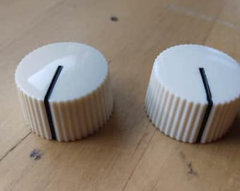 Two (2) Vintage Style Cream Cupcake Knobs for Guitar or Amplifier