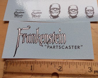 Metallic Silver Ink Frankenstein Guitar Waterslide Decal Set: Restoration Grade