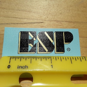 ESP Electric Guitar Waterslide Decal: Metallic Gold Ink, Restoration Grade