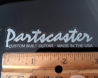 White Ink Partscaster Guitar Waterslide Decal
