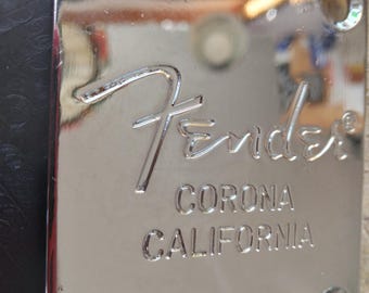 Engraved Chrome Silver Guitar Neck Plate: Custom Shop Restoration