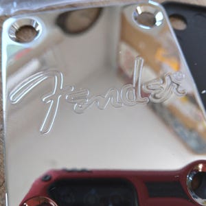 Engraved Electric Guitar neckplate, Metal Chrome Silver, Custom Shop guitar neckplate, Restoration guitar neckplate, guitar neck plate.