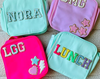 Blank Nylon DIY Patch Lunchbox with Adjustable Strap