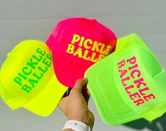 Neon Trucker Hat - Trucker hat with patches - chenille hat patch hat - patch hat - bachelorette party hats - vacation hats - girls trip hat