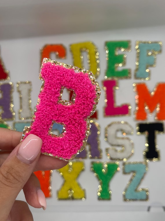 Chenille Letters Chenille Patch Adhesive Letters Varsity Etsy