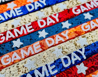 Sequin Star Game Day Purse Strap: Beaded Guitar Strap with Gold Hardware