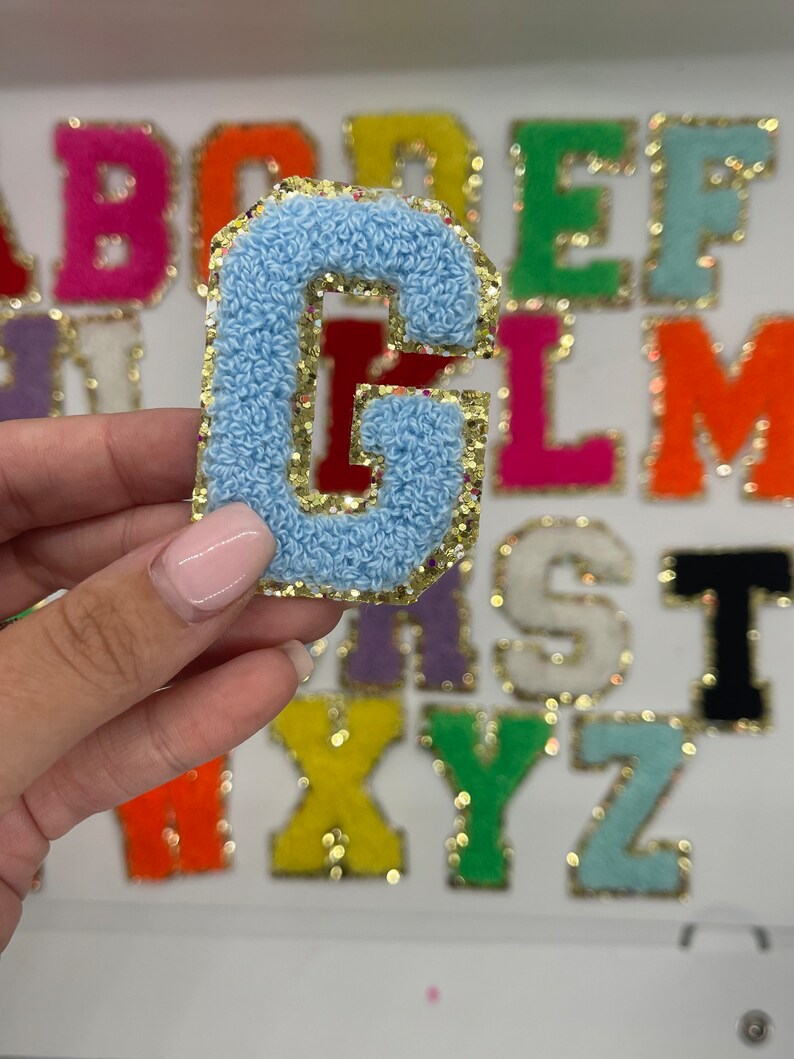 Chenille Letters Chenille Patch Adhesive Letters Varsity Etsy
