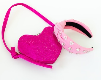 Pink Crystal Heart Purse - Valentines Day Purse