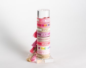 Embroidered Friendship Bracelet: Tassel Bachelorette Party Favors