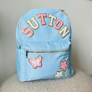 NEW Nylon Backpack Personalized Backpack Customizable Backpack Letter Backpack Chenille Patch Backpack Kid Backpack Back to school image 3