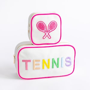 Tennis Cosmetic Bag: Sporty Travel Pouch with Gold Zipper