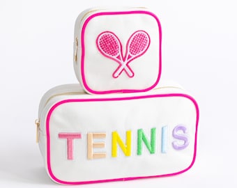 Tennis Cosmetic Bags - tennis ball present - captain gift - friend gift - tennis present - pickleball pouch