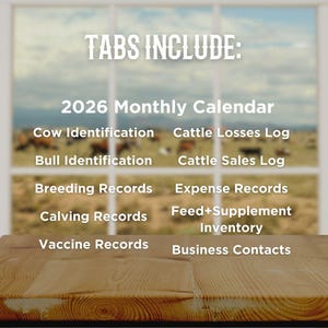 2026 Cattle Records Spreadsheet: Livestock Management (Digital Download)