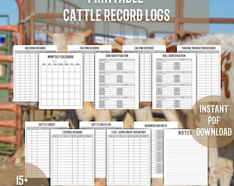 Printable Cattle Record Logs