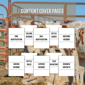 Printable Cattle Record Book | Livestock Management Log Sheets | Calving, Breeding, Health & Expense Tracker | Ranch Recordkeeping PDF