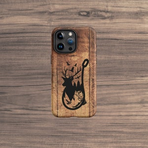 Angeln / Jagd Holz gemustert Tough iPhone Hülle // Gedrucktes Holzmuster // Angeln Handyhülle // Jagd Handyhülle
