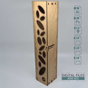 Wine box, easy to assemble, no screws and glue needed, Digital Download SVG, DXF, AI